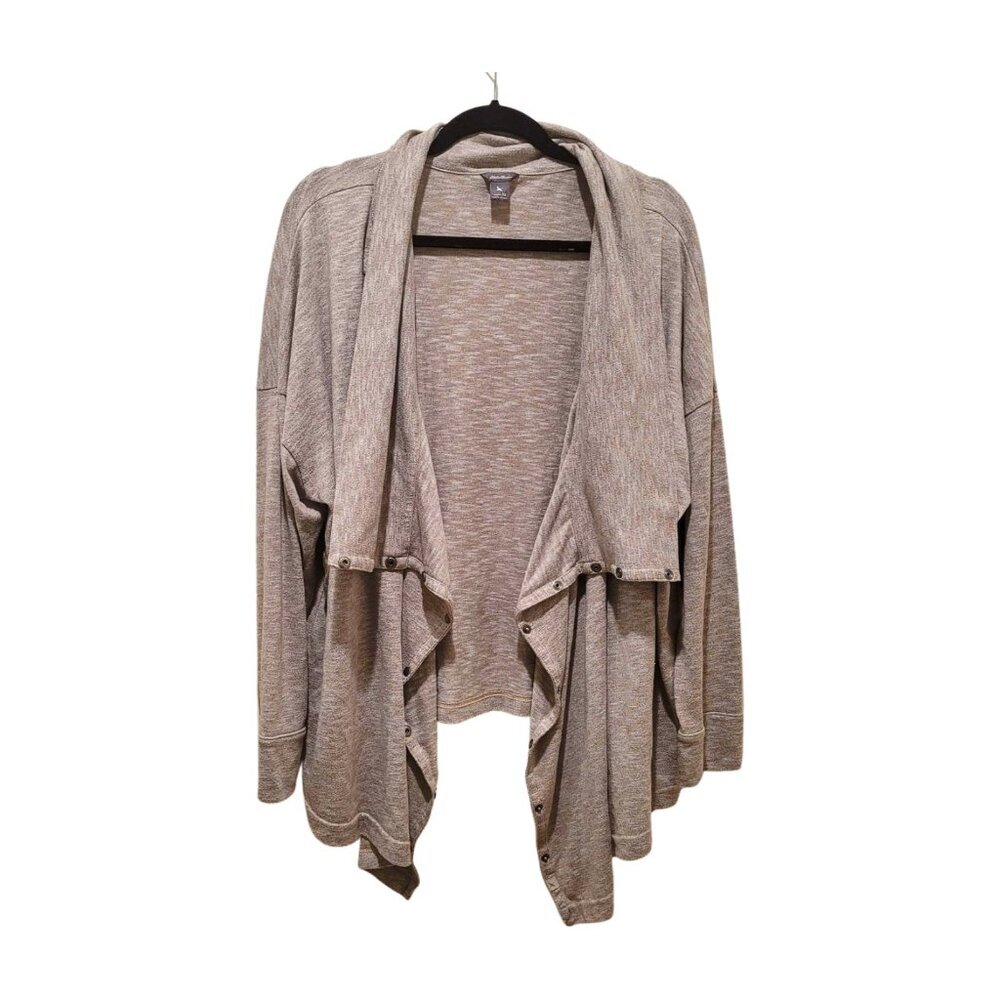 Eddie Bauer First Ascent Grey Convertible Front Soft Knit Cardigan 3X Soft Layer - Picture 3 of 7
